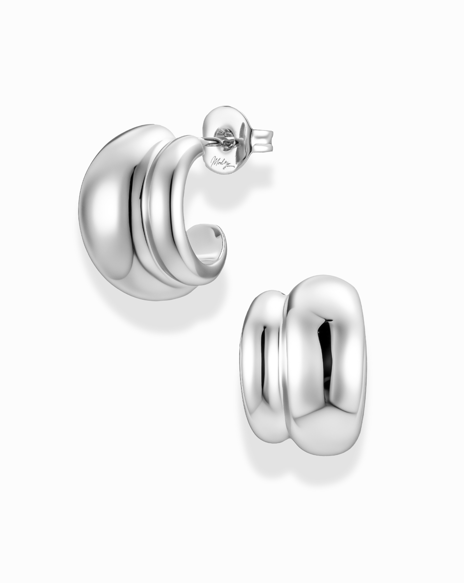 Petite Sofie Volume Hoops - Silver