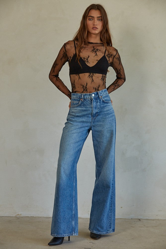 Aubrey Ruby Lace Top - Black