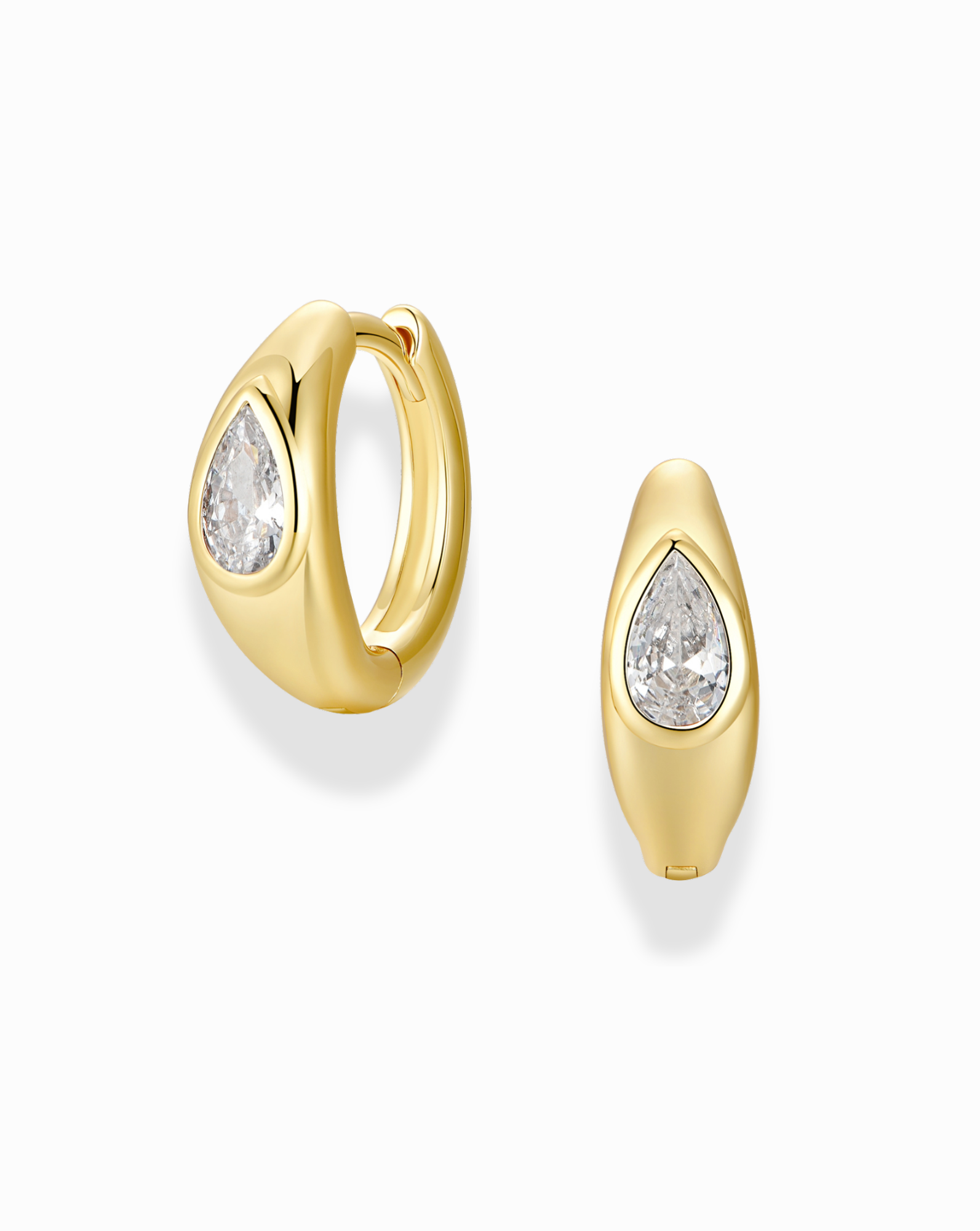 Tally Pear Huggie Hoops - CZ