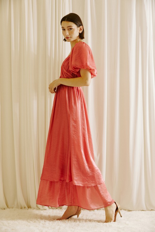 Berry Metallic Midi Dress