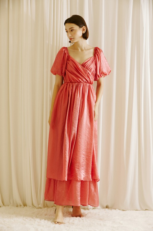 Berry Metallic Midi Dress