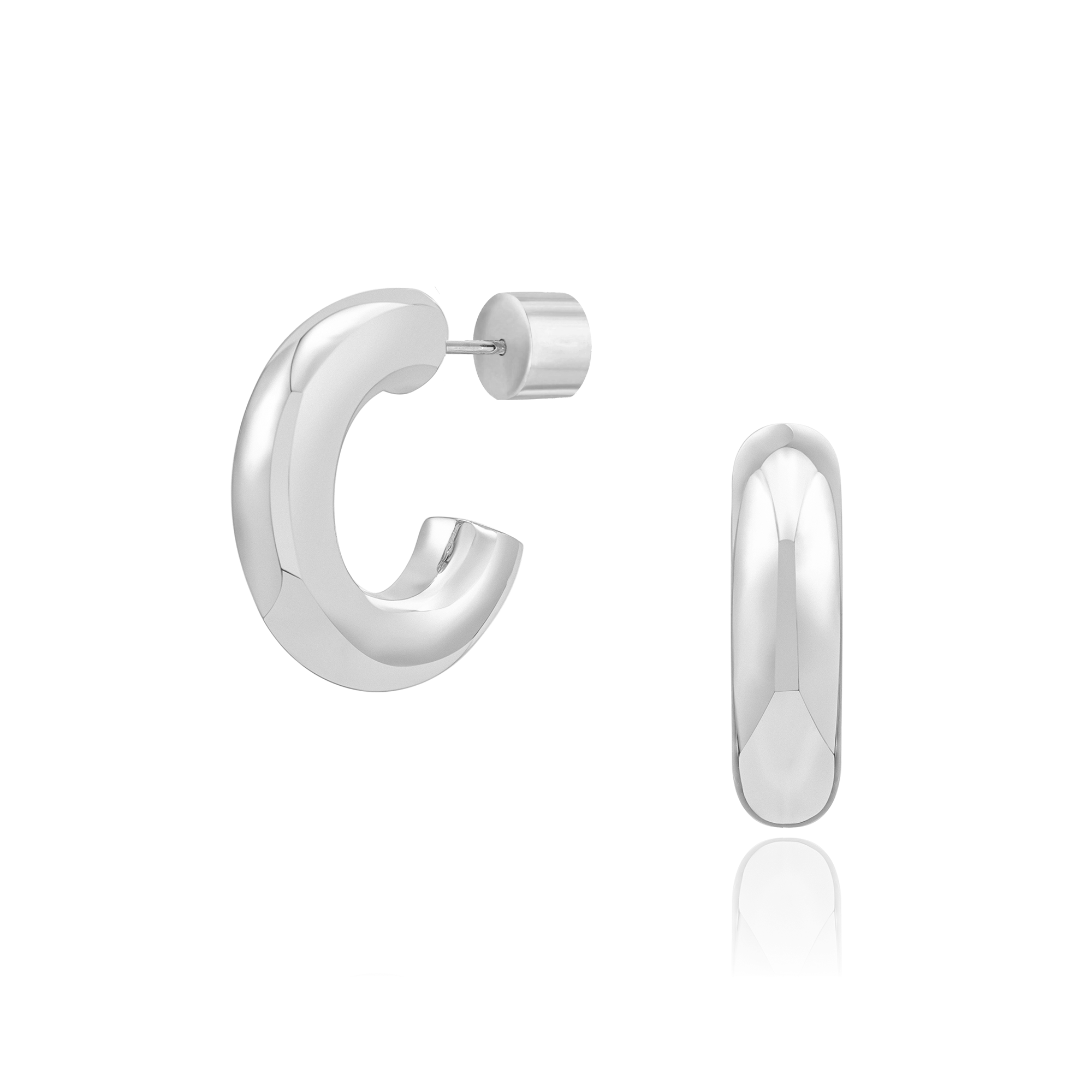 Cenie Mini Tube Hoops - Silver