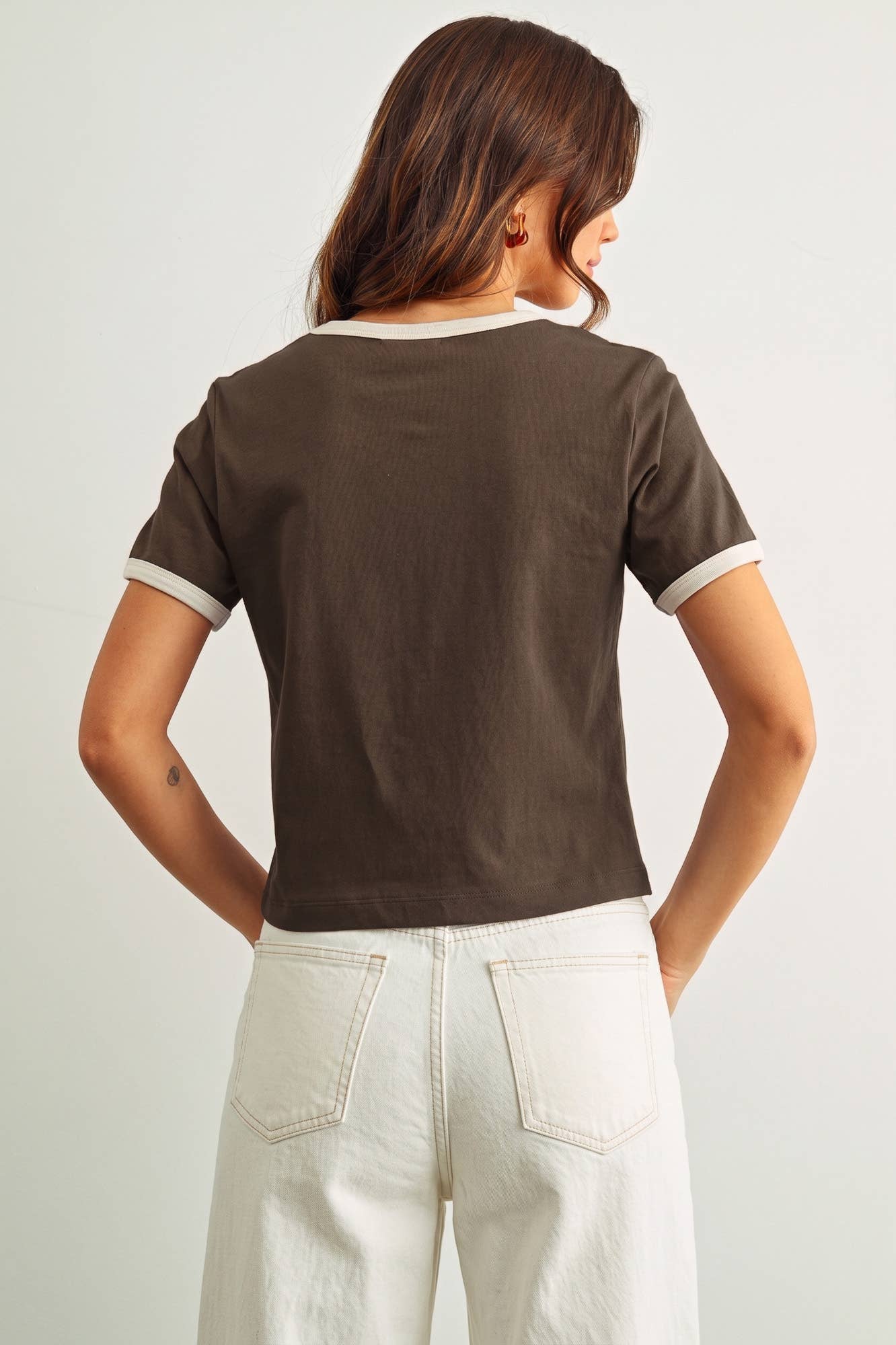 Essential Ringer Tee Brown