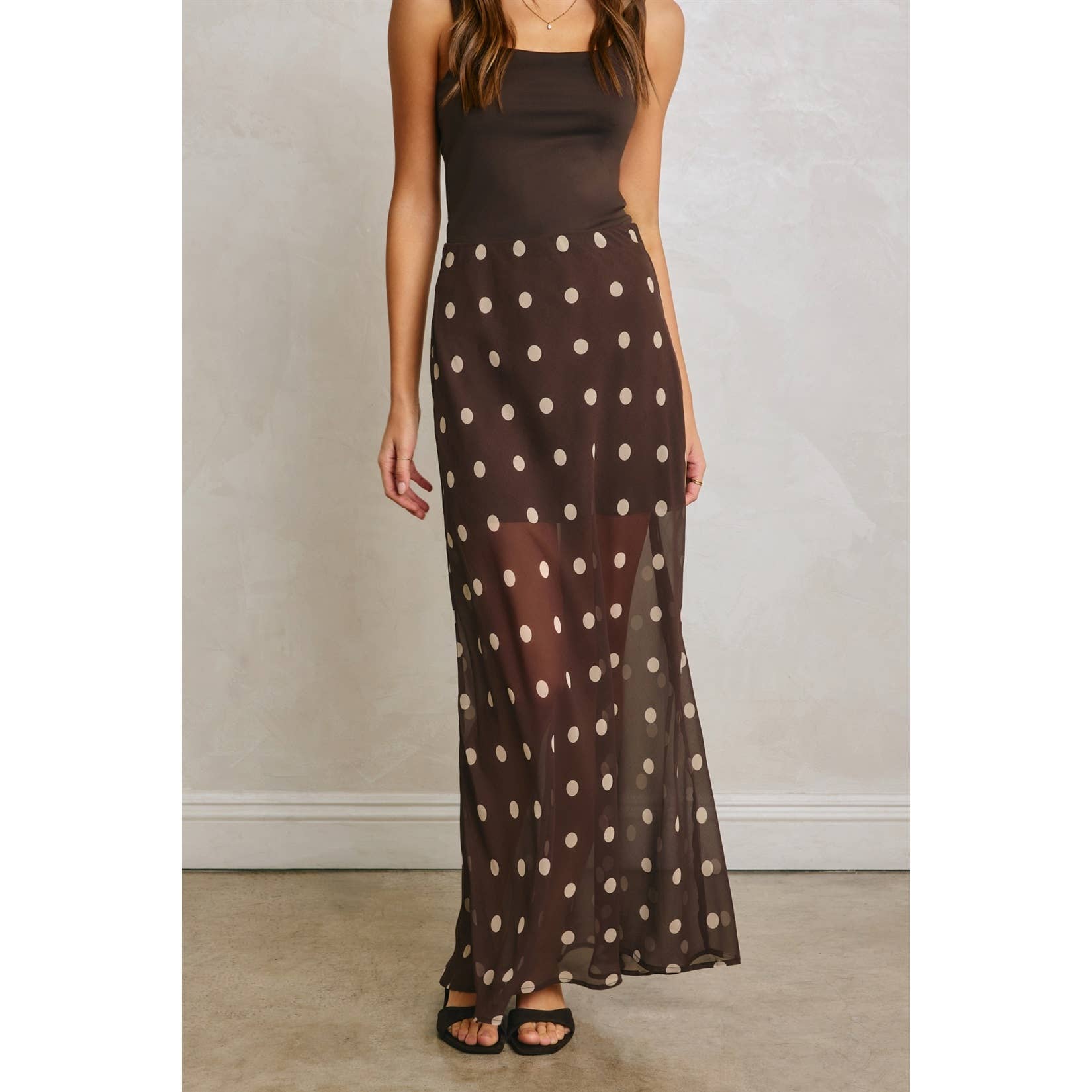 Polka Dot Maxi Skirt