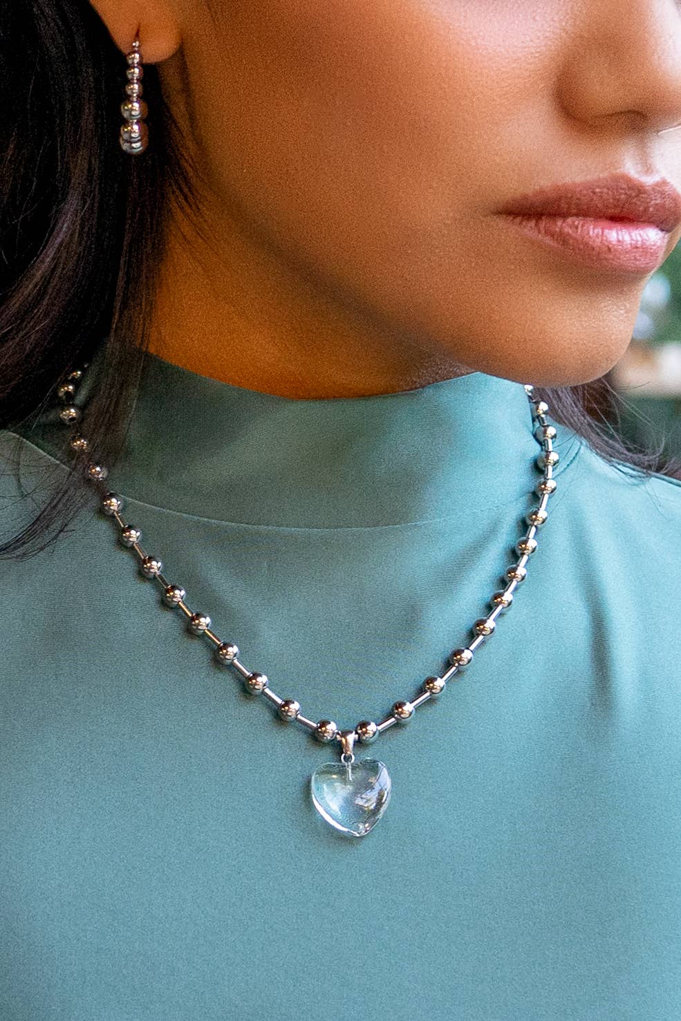Peter and June - Die Heart Necklace - Stainless Steel