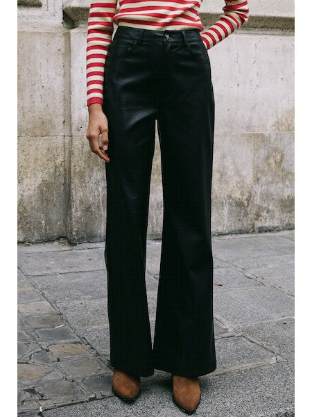 Cherry Black Leather Pants