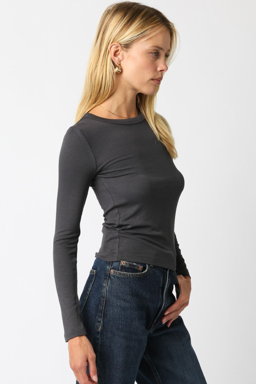 Jessie Long Sleeve Top - Ash