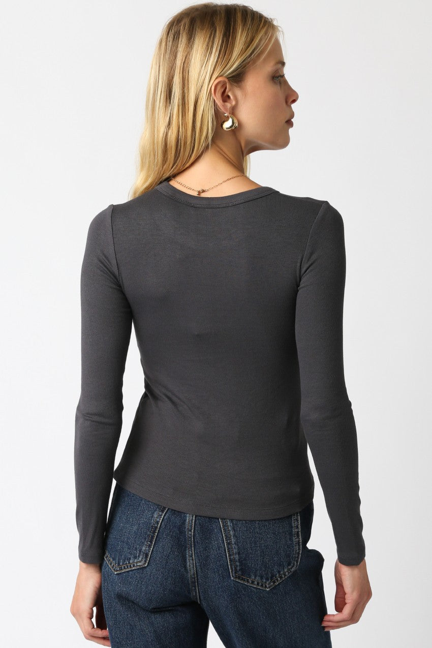 Jessie Long Sleeve Top - Ash