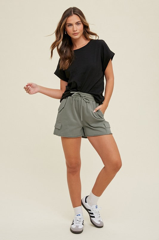 Cargo Sweat Shorts - Olive
