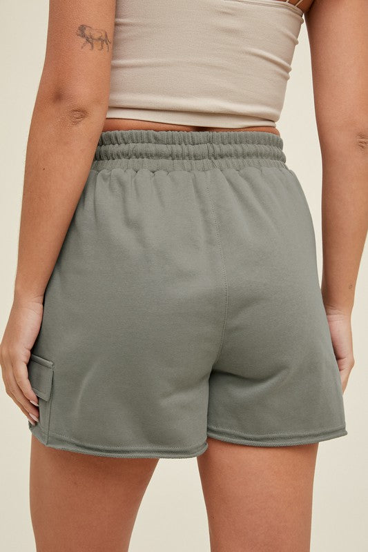 Cargo Sweat Shorts - Olive