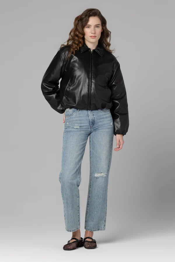 Knock Out Leather Bomber
