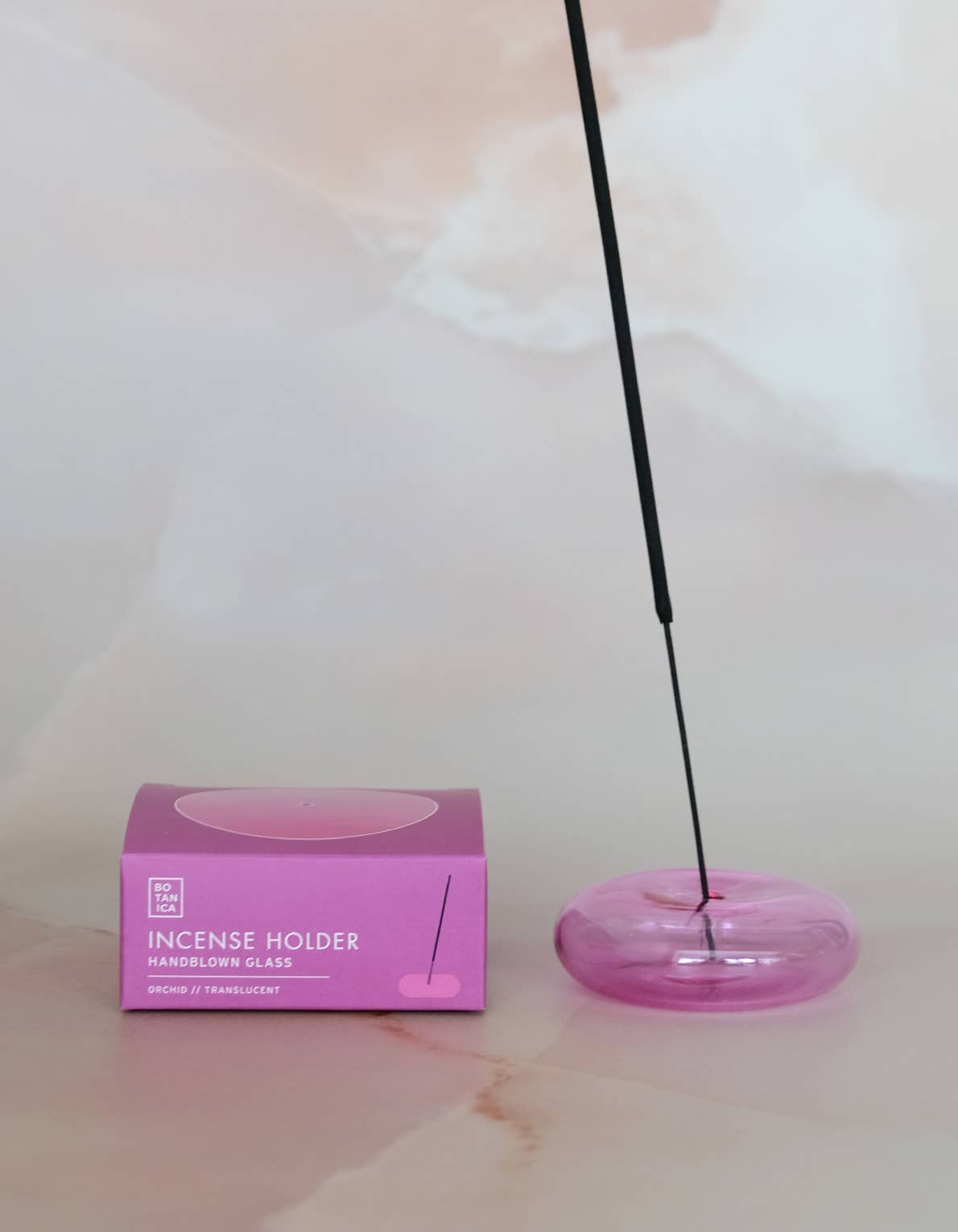Glass Bubble Incense Holder - Orchid Pink