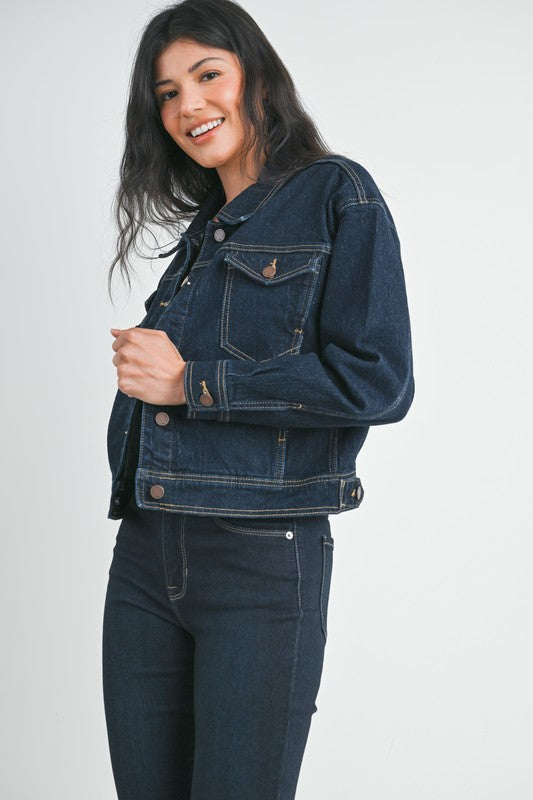 Button Down Drop Shoulder Jacket