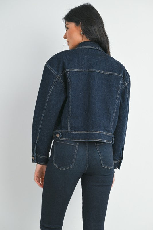 Button Down Drop Shoulder Jacket
