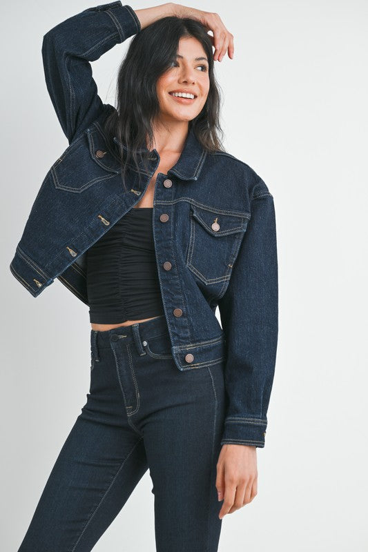 Button Down Drop Shoulder Jacket