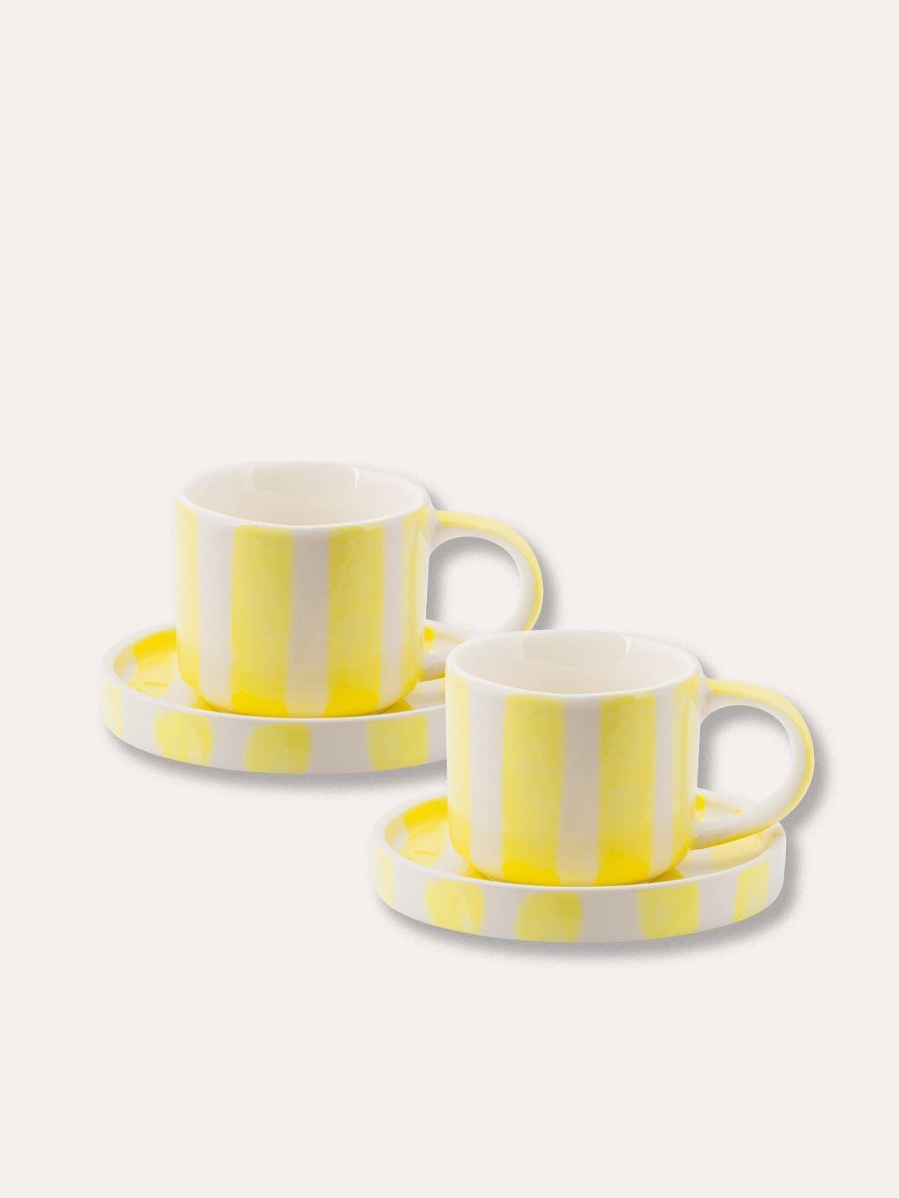 Espresso Stripes Cups - beach yellow (set of 2 - 4 pieces)