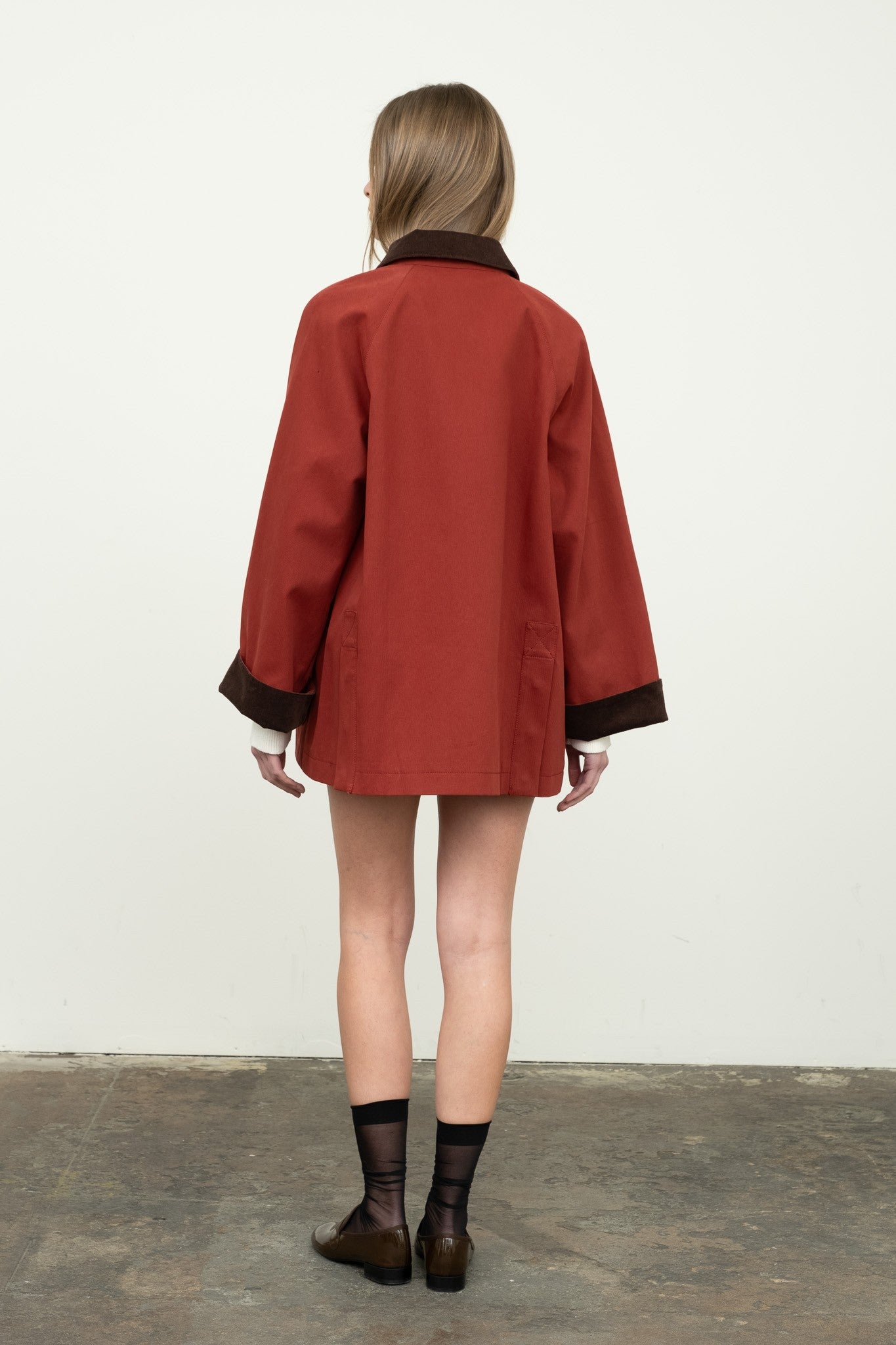 Corduroy Detail Button Down Jacket