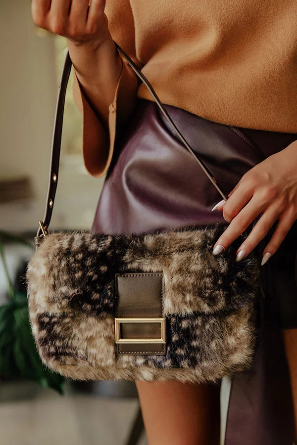 Beverly - Fawn Faux Fur Shoulder Bag