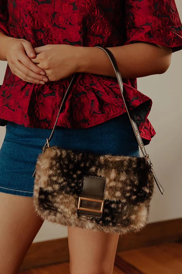 Beverly - Fawn Faux Fur Shoulder Bag