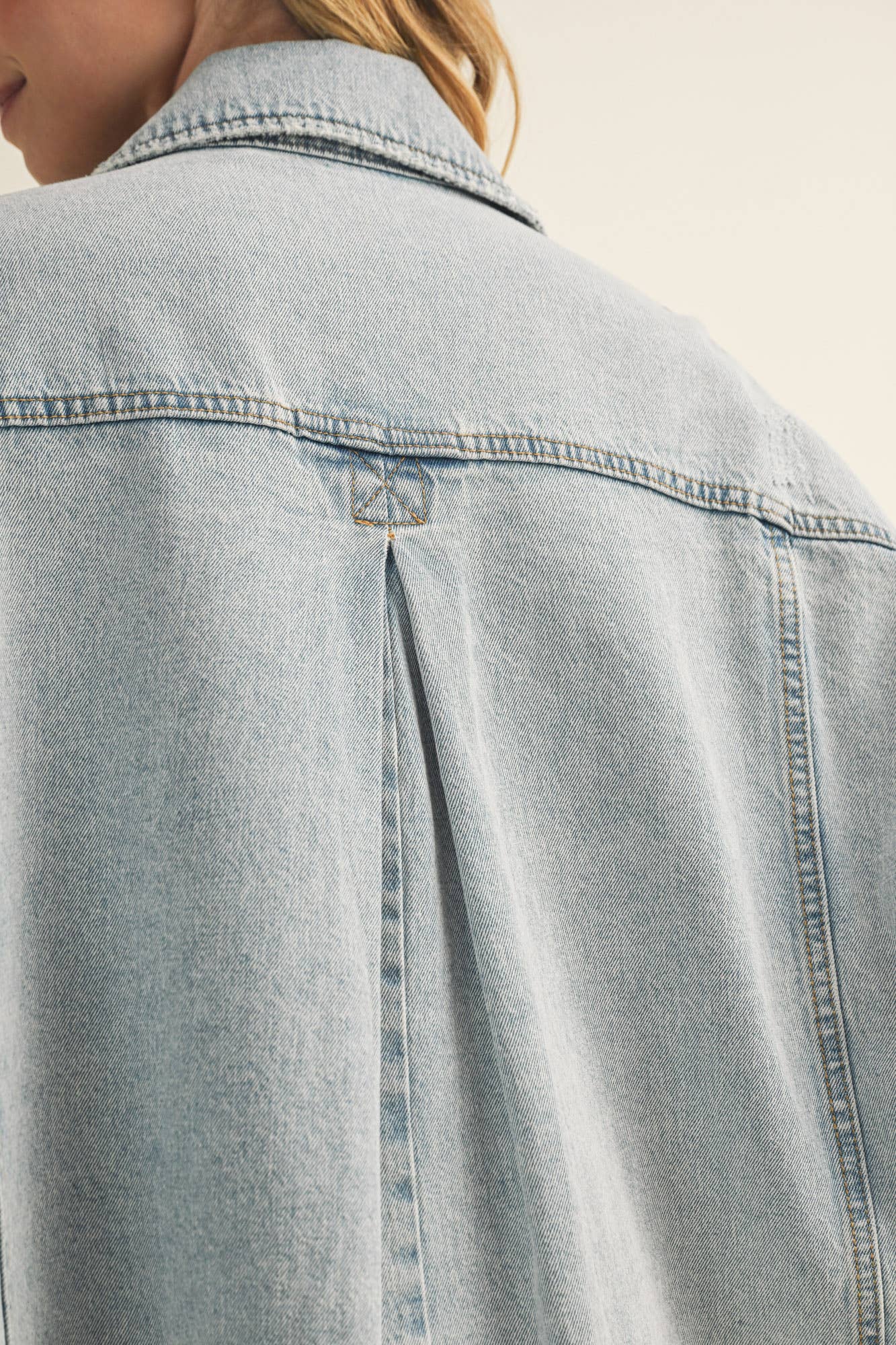 Pleated Back Denim Jacket