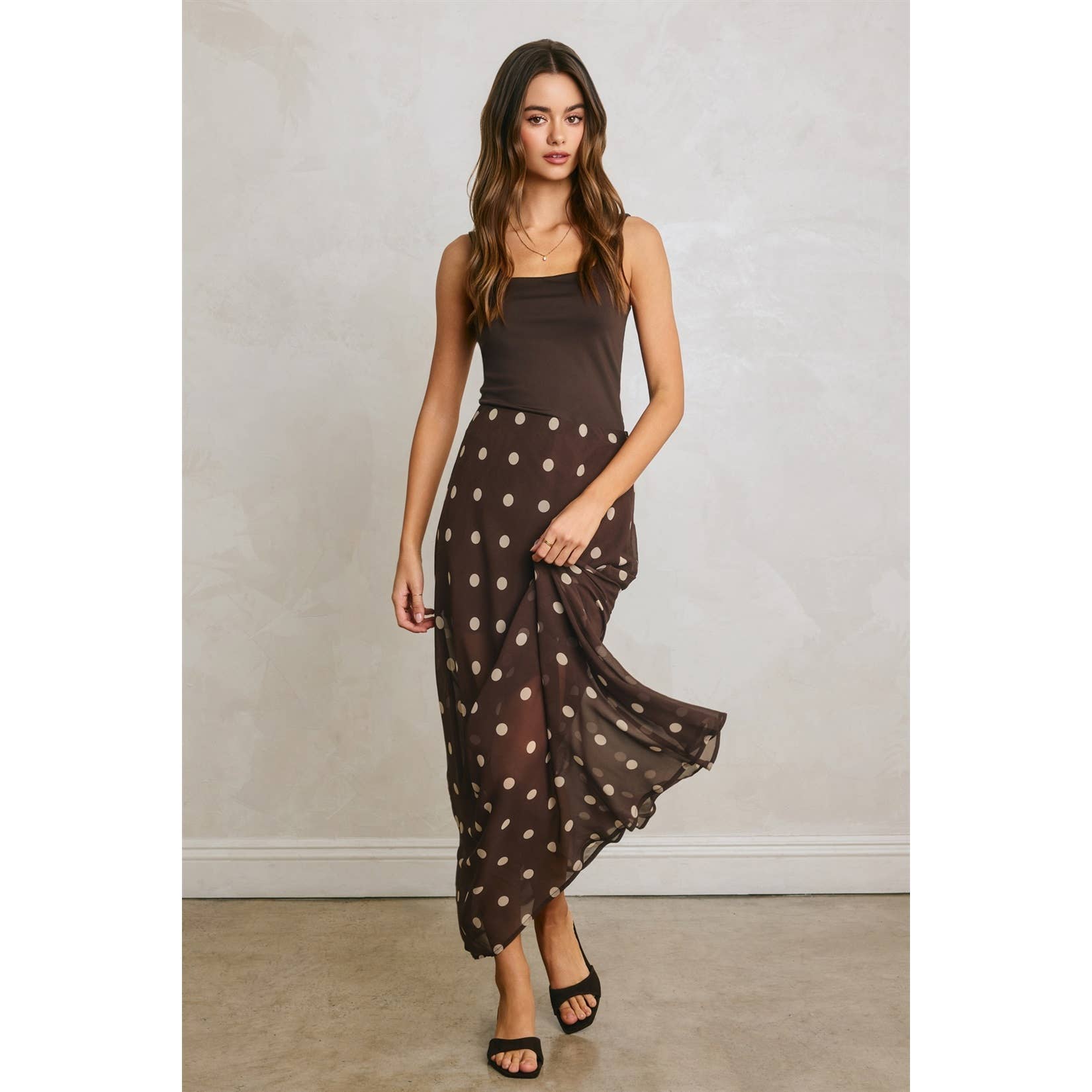 Polka Dot Maxi Skirt
