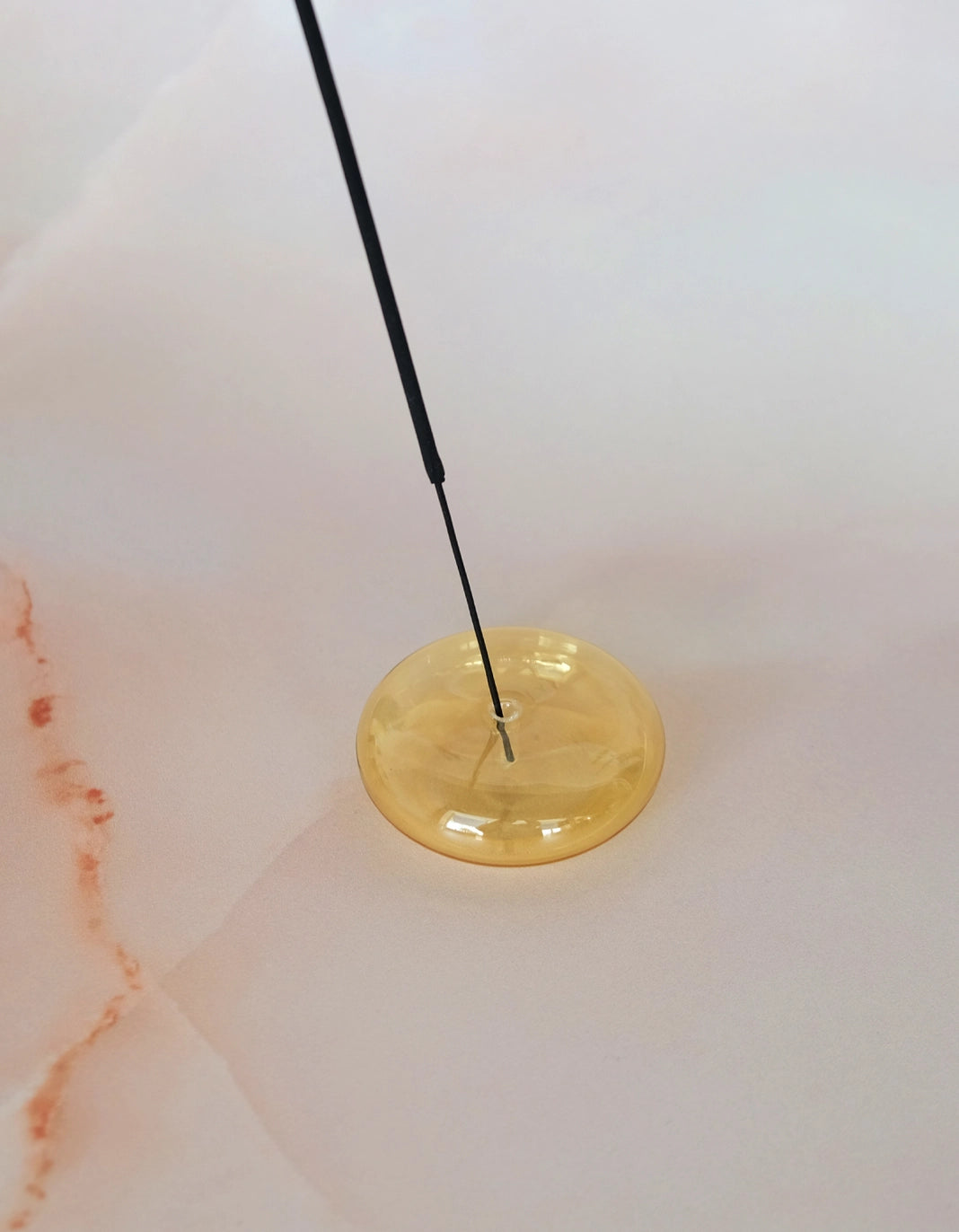 Glass Bubble Incense Holder - Golden Yellow