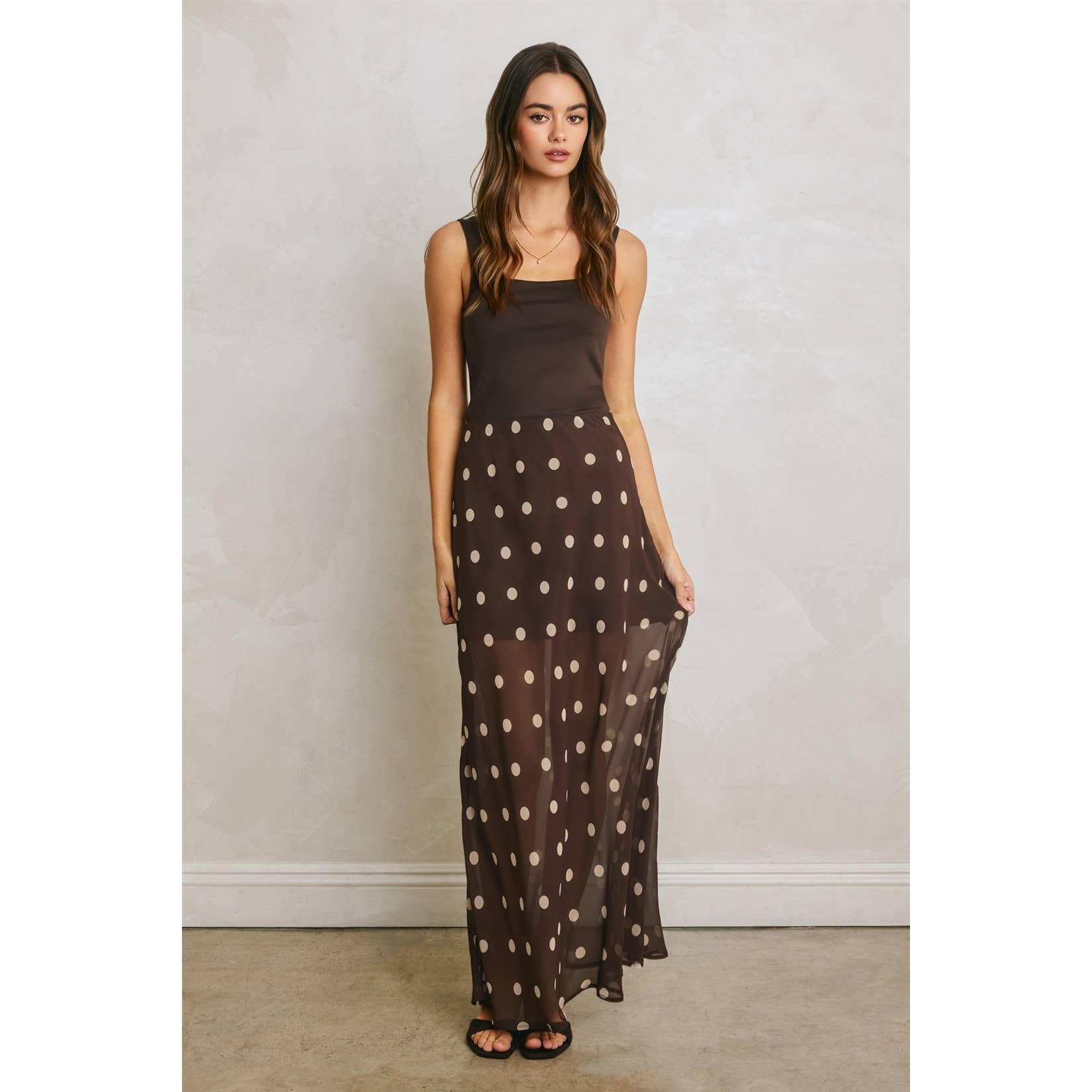 Polka Dot Maxi Skirt