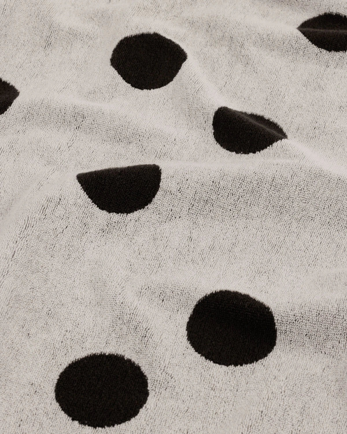Bath Towel - Cream and Black Polka Dot