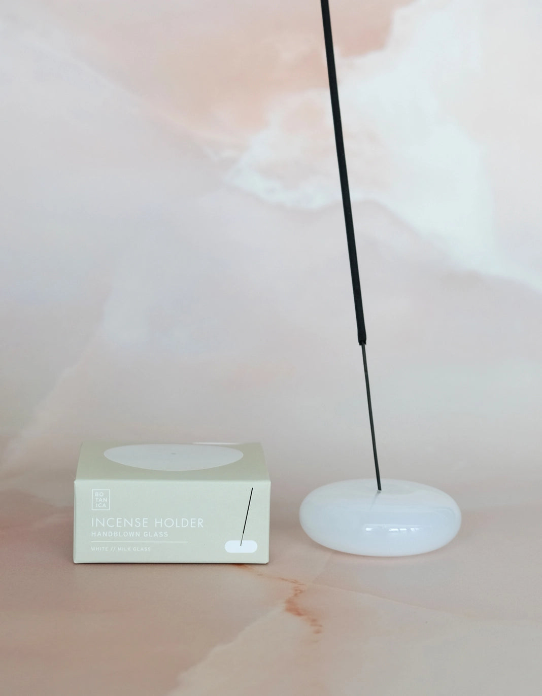 Glass Bubble Incense Holder - White Milk