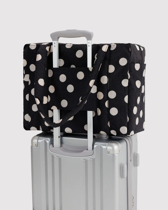 Small Cloud Carry-On - Black And Cream Polka Dot