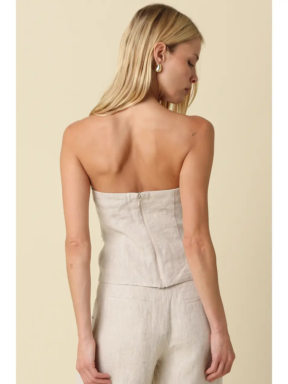 Reba Strapless Linen Top