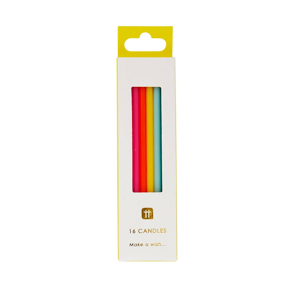 Tall Rainbow Birthday Candles | 16 Pack | Cake Candle |
