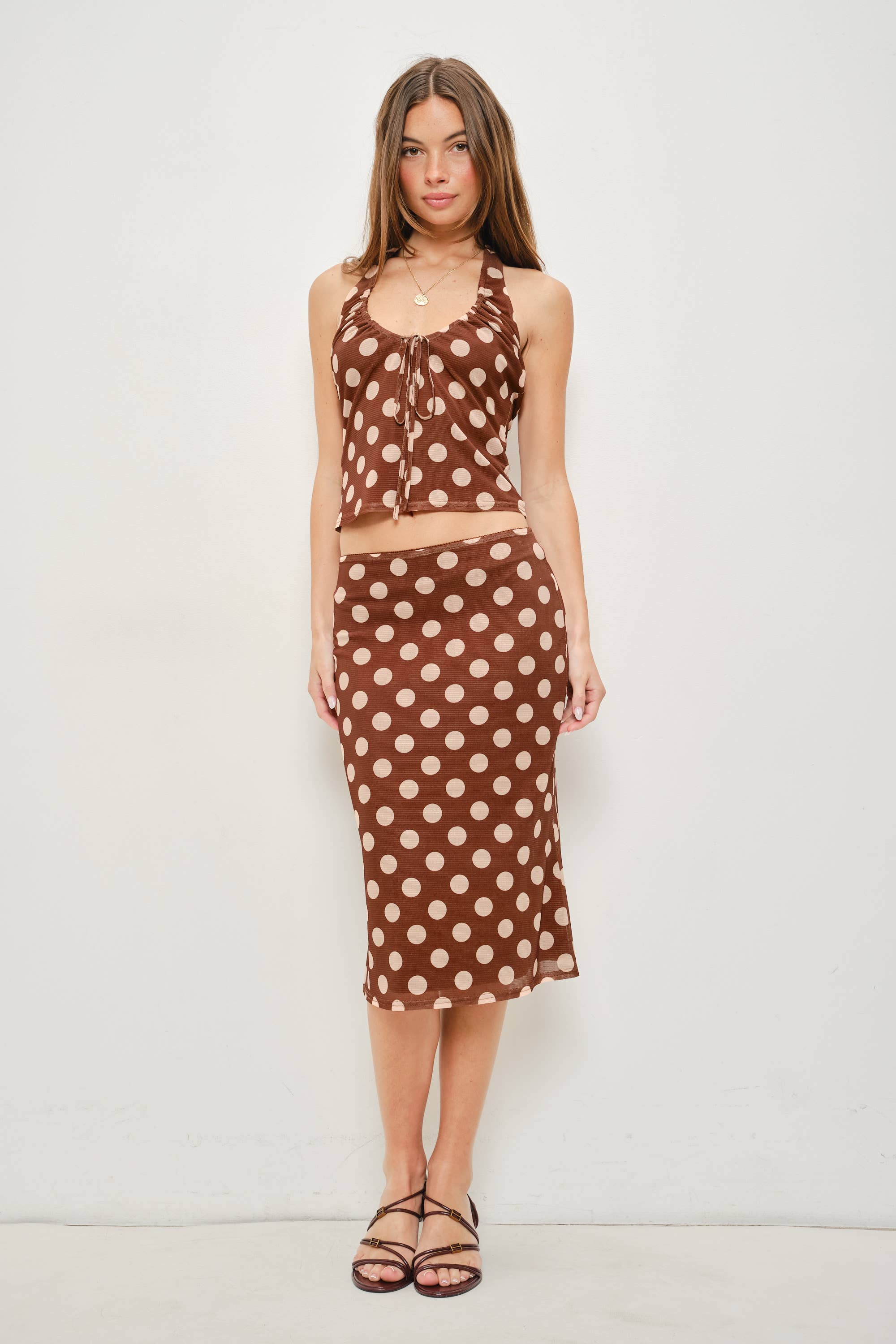 Anna Polka Dot Halter Top