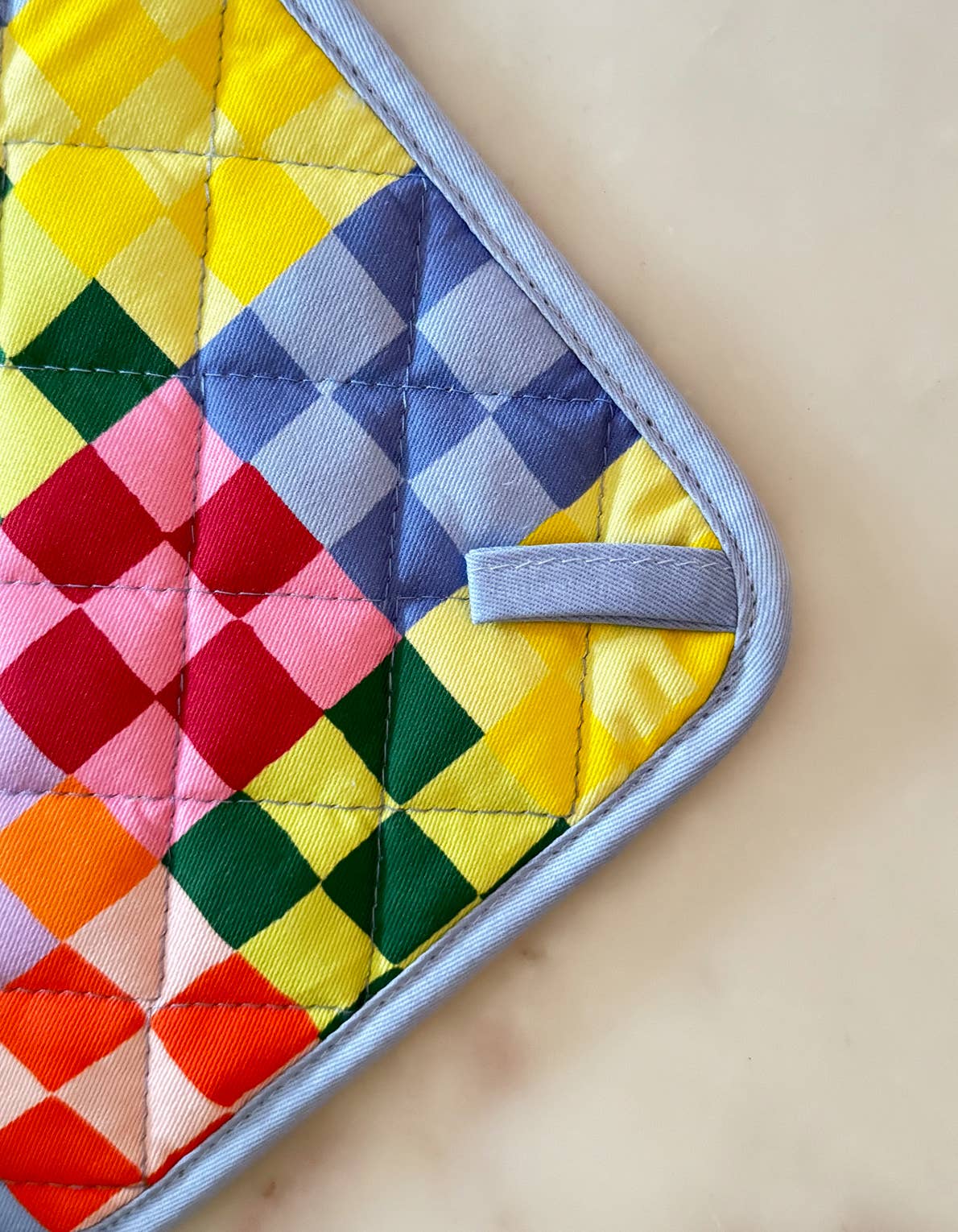 Rainbow Check Oven Mitt + Pot Holder Set - Downerss