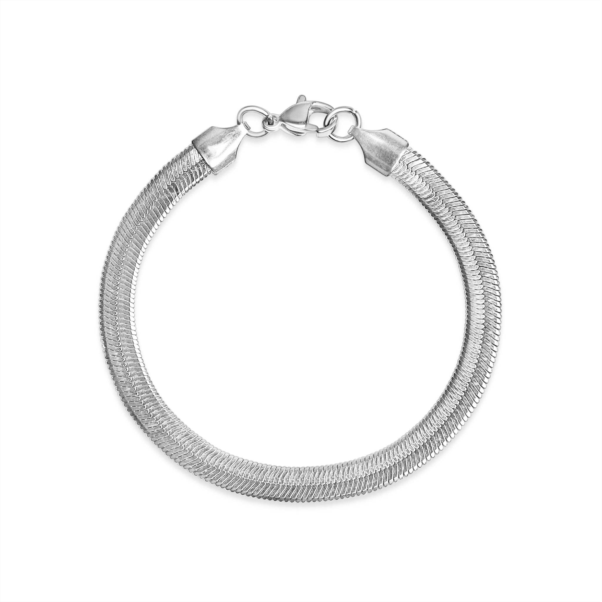 Stainless Steel Herringbone Chain Bracelet: 7" / 3mm