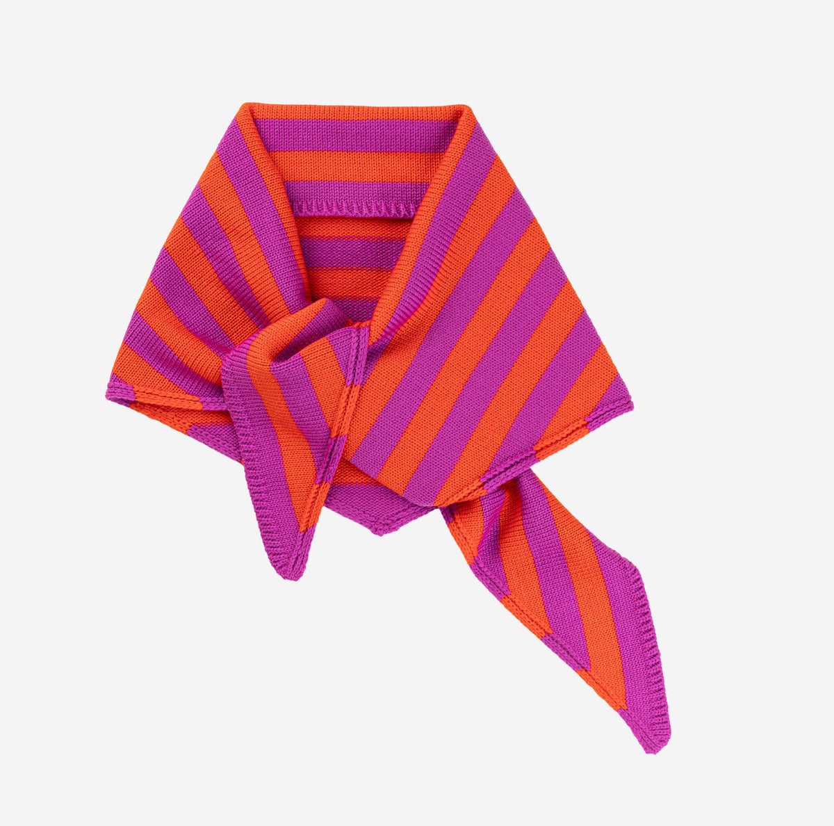 Simple Stripe Triangle Scarf: Poppy Magenta