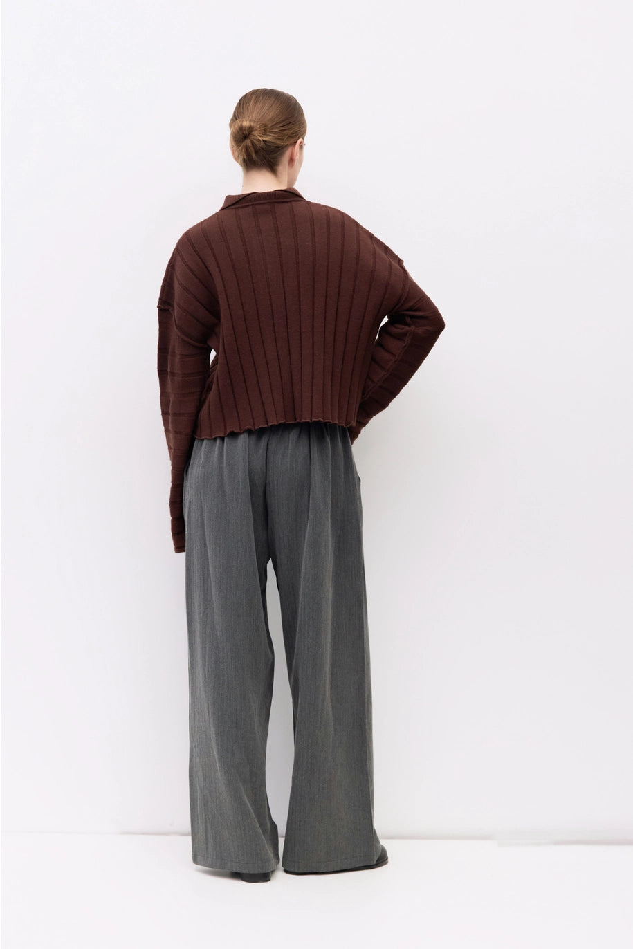 Karina Ribbed Polo Sweater