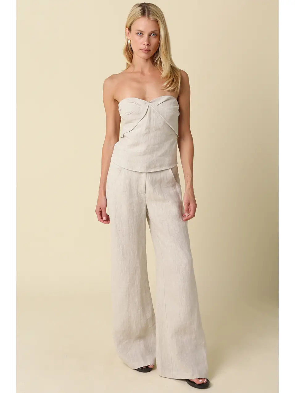 Reba Strapless Linen Top
