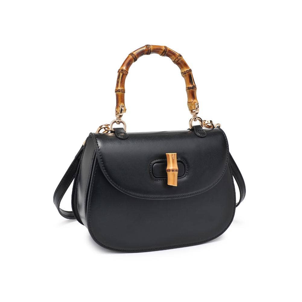 Bamboo Top Handle Crossbody - Black