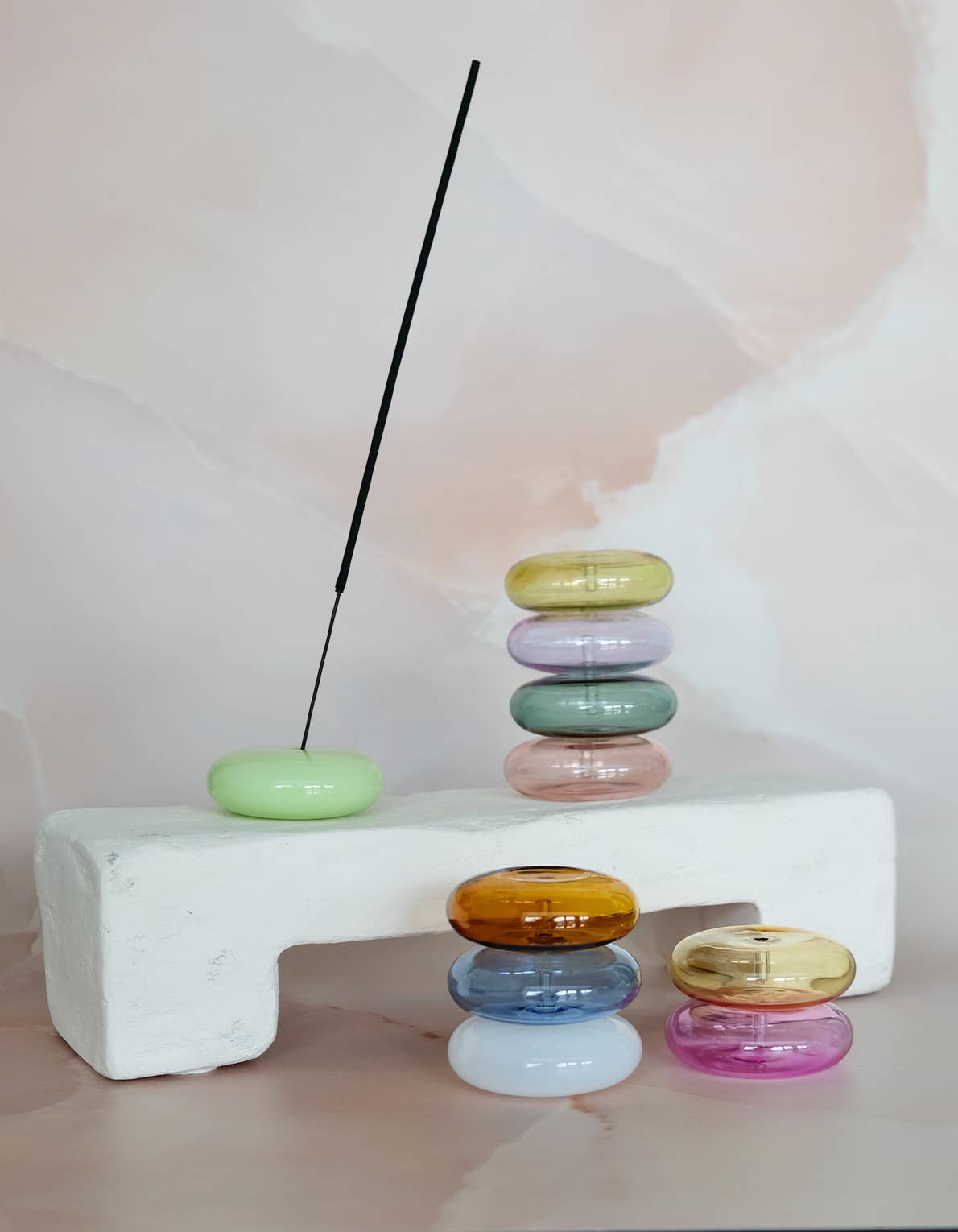 Glass Bubble Incense Holder - Orchid Pink
