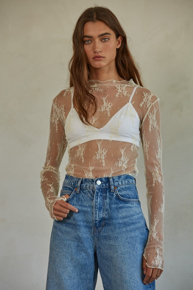 Aubrey Ruby Lace Top - Ivory