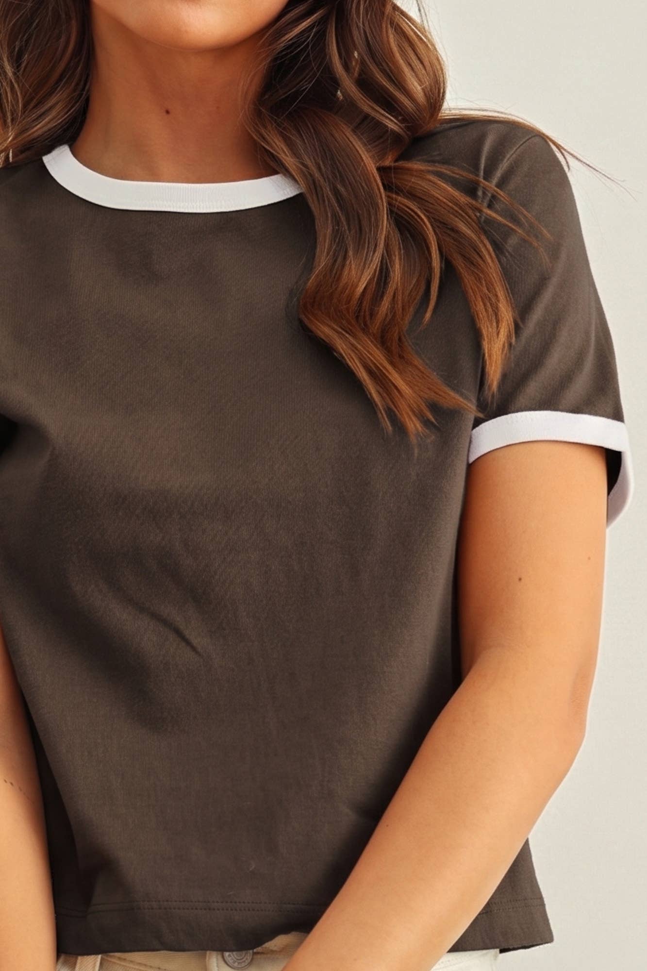 Essential Ringer Tee Brown