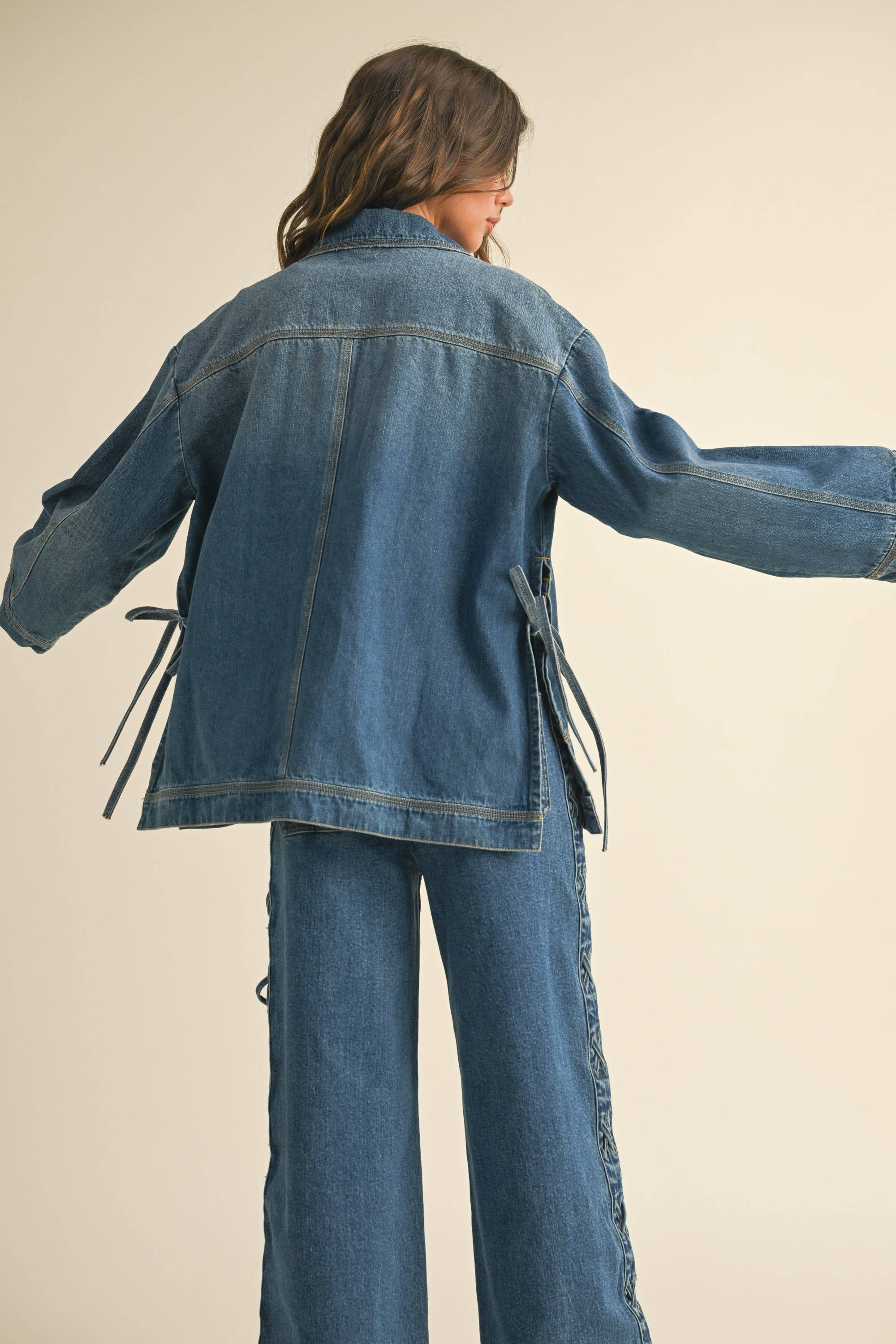 Tie Side Denim Jacket