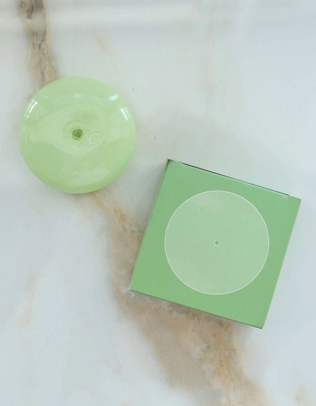 Glass Bubble Incense Holder - Milky Jade