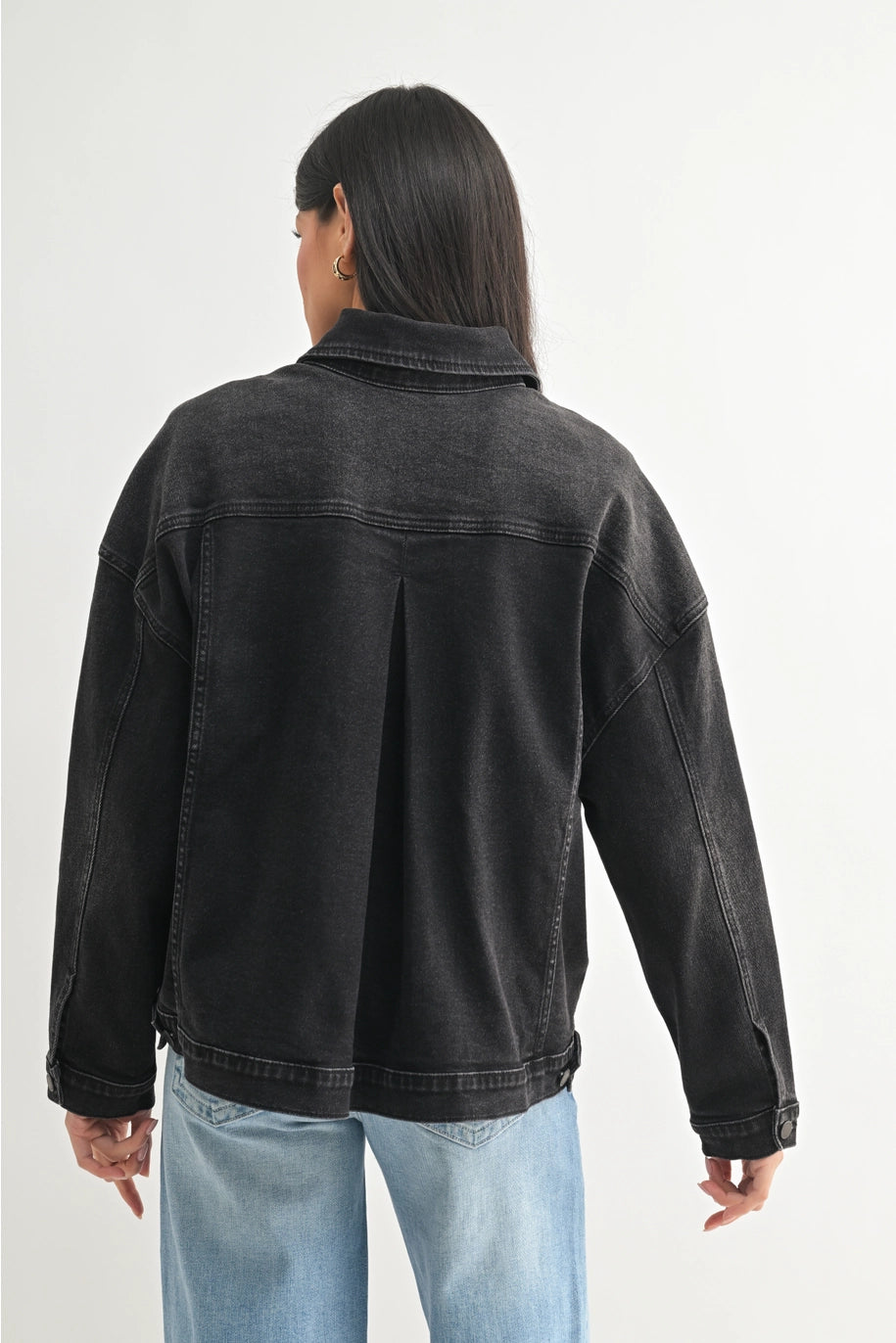 Oversized Utility Pocket Denim Jacket