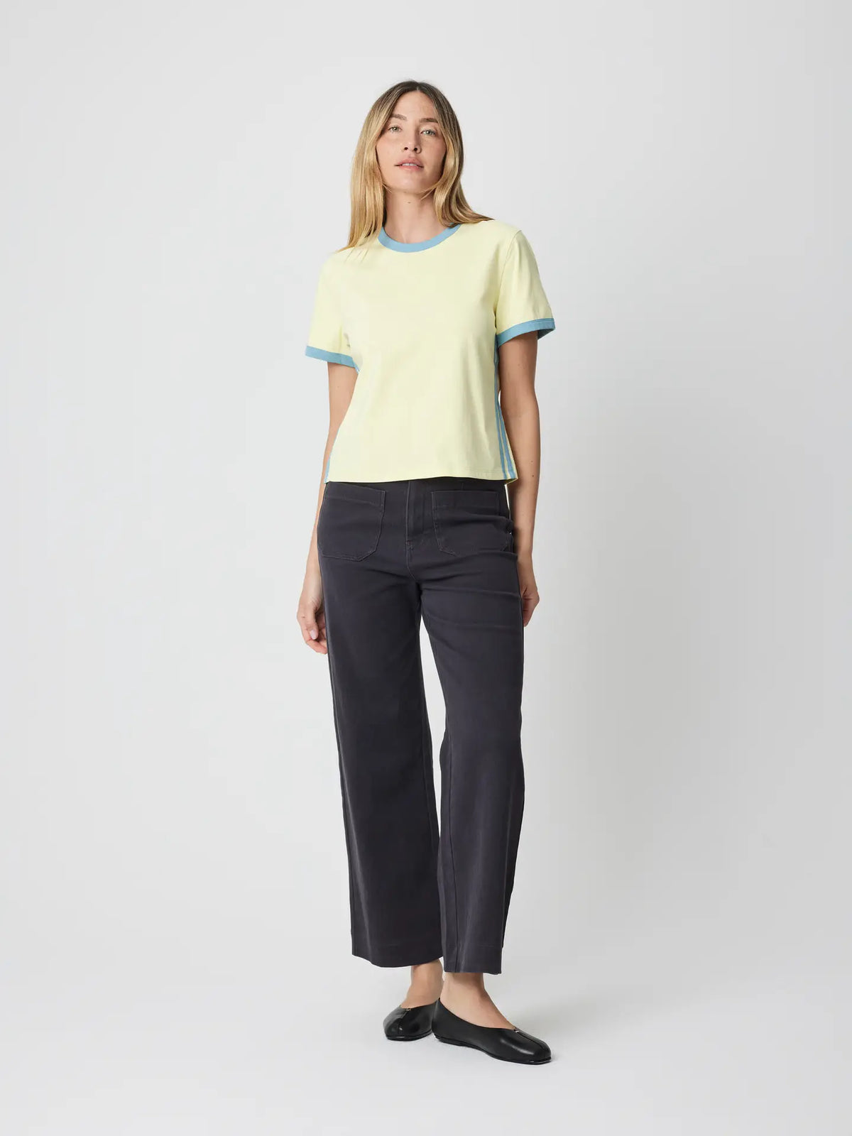 The Cait Top - Yellow/Blue