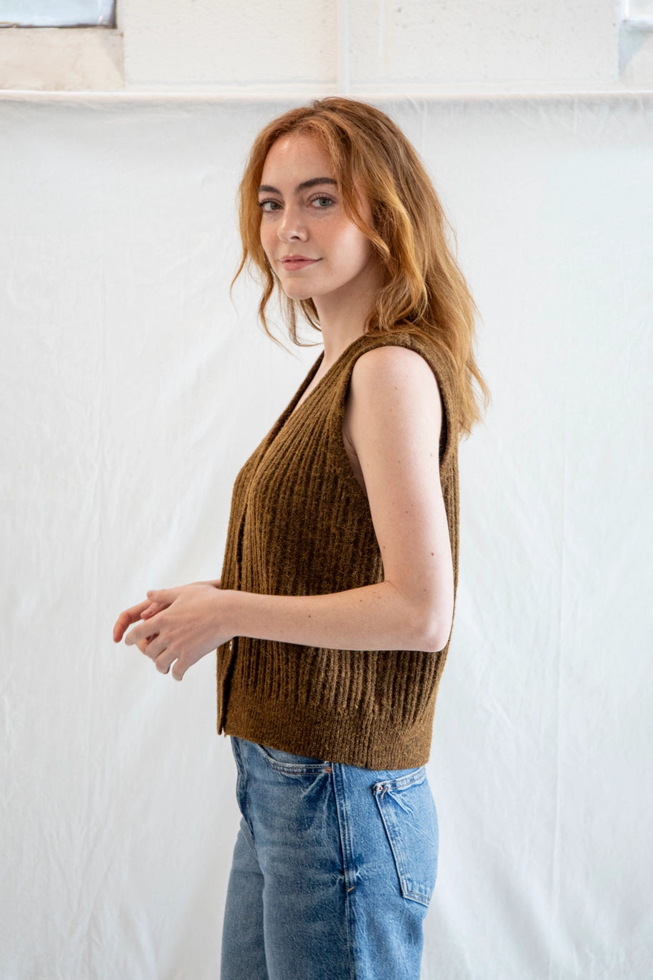 Brown Granny Vest