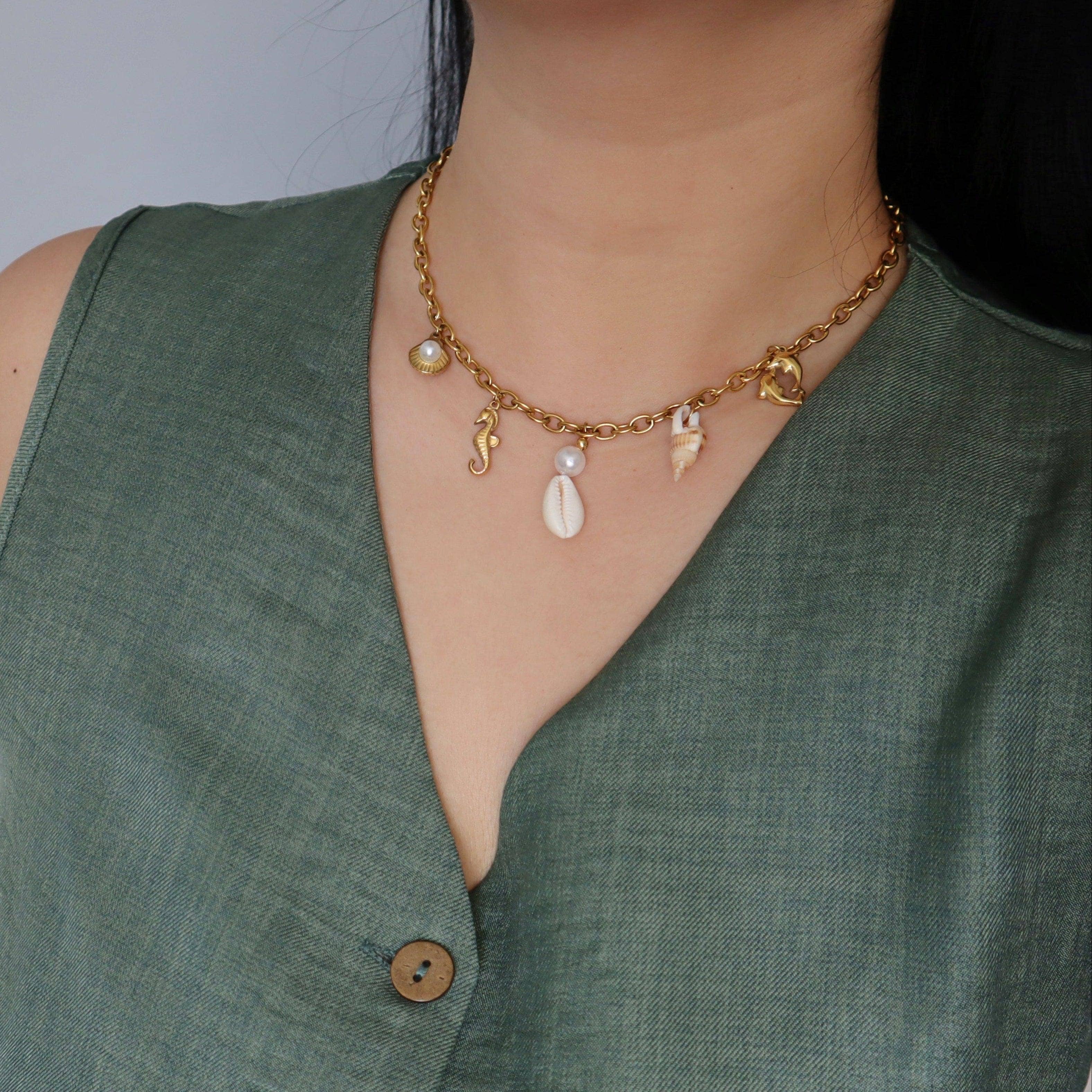 Coastal Beach Charm Necklace