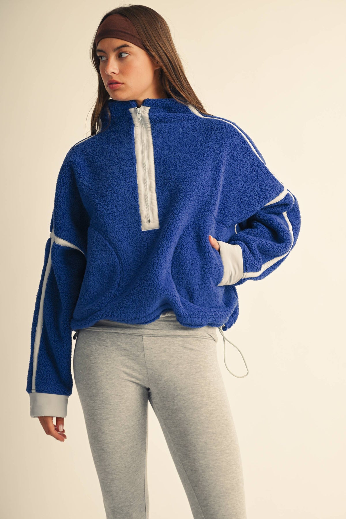 Contrast Trim Fleece Half-Zip