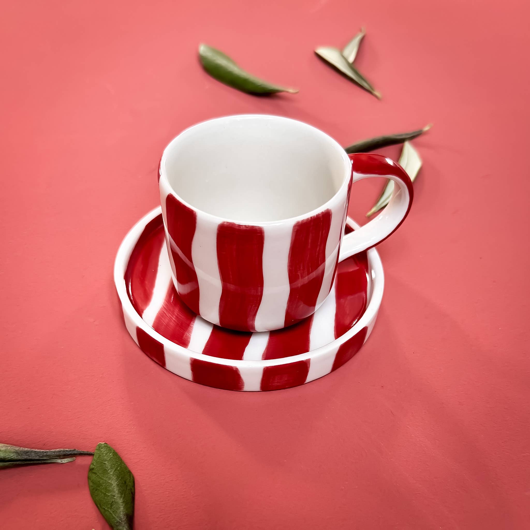Espresso Stripes Cups  - tramonto red (set of 2 - 4 pieces)